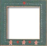 (image for) Matte Green With Gingerbread Hearts Frame